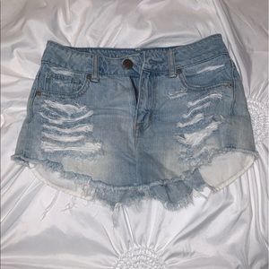 American Eagle Hi-Rise distressed Festival shorts